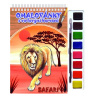 Omaľovanka A5 Akim - S vodovými farbami - Safari