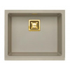 Alveus QUADRIX 50 MONARCH kuchynský granitový drez so sifónom 56x46 - Pebble+prepad gold 1108035+gold
