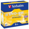 Verbatim DVD+RW Matt Silver bez možnosti potisku 43229 4.7GB 4x jewel box 5-pack