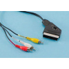 kábel Scart - 3x Cinch prepínač
