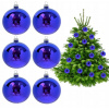 Námornícke modré sklenené vianočné gule 6 ks POĽSKÉ SAFÍROVÝCH VIANOČNÉ GULE na vianočný stromček