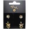 Pozlátené náušnice SET 4 ks DARY MORA s PERLY