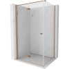 Mexen Mist-F T, 1-krídlový skladací sprchový kút ľavý 95 x 75 cm, číre sklo, medený matný profil, 8A6T-095-075-65-00-L