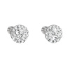 Strieborné náušnice pecka s kryštálmi Swarovski biele okrúhle 31336.1