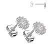 Steel Edge Titanové náušnice so zirkónmi SET23R14 Farba_2: strieborná