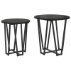 zahrada-XL Bočný Stôl Set s 2 - Čierna dub MDF a kov 869720