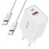 SIEŤOVÁ NABÍJAČKA PD-30W + KÁBEL PRE - IPHONE 15 + TECH-PROTECT - KÁBEL USB-C TYP-C PD-60W / 6A - ODOLNÝ Oplet - 100CM (30W SIEŤOVÁ NABÍJAČKA + KÁBEL TYPU C PRE IPHONE 15 / PRO / MAX / MACBOOK)