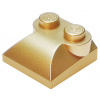 47457 Metallic Gold Slope, Curved 2 x 2 x 2/3 with Two Studs (Kovově zlatý svah, zakřivený 2 x 2 x 2/3 se dvěma cvočky)