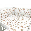 Mantinel s obliečkami do postieľky, 3D sada Bavlna, Kačičky - biela, béžová, 135x100