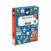 Magnetické bloky Janod Magnetibook 60 ks. (Magnetibook magnetické puzzle Hasičský zbor, pre deti 3-8 rokov, Janod)