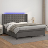 Box spring postel s matrací a LED šedá 160x200 cm umělá kůže Šedá 3139395