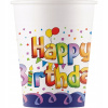 PAPIEROVÉ POHÁRE HAPPY BIRTHDAY 200 ML 8 KUSOV NARODENINY