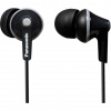 Panasonic RP-HJE125 káblové slúchadlá do uší (9 mm ovládače, dizajn ErgoFit, 3 páry mäkkých slúchadiel, 1,1 m kábel), čierne