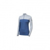 SENSOR MERINO BOLD dámské triko dl.rukáv zip cool blue/cool gray XXL; Modrá triko
