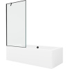 Mexen Cube obdĺžniková vaňa 170 x 80 cm s obkladom a 1-krídlovou zástavou 90 cm, čierny vzor - 550517080X9509007070