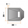 Uzavretý profil 30 x 30 / 3 mm