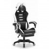 Čierno-biele kožené herné kreslo HELLS CHAIR HC-1039 2.0, HC__5904204981026-2