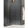 New Trendy Avexa Copper Brushed sprchovací kút 110x80 cm štvorcová medená brúsené/priehľadné sklo EXK-3549