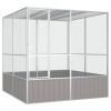 Klietka pre vtáky sivá 213,5x217,5x211,5 cm pozinkovaná oceľ-ForU-171552