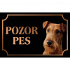 Írsky teriér - Kovová tabuľka POZOR PES