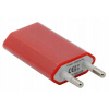 USB sieťový adaptér - AR-1005 - Univerzálna nabíjačka, 5V/1A - červená