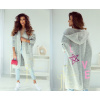 Fashionweek Dámsky luxusný pletený kabát, kardigán s kapucňou Z-LOVE Farba: Svetlo šedý