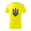 Ukrajina trojzubec veľký - Tričko detské bavlnené - 146 cm/10 rokov ( Citrónová )