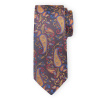 Klasická pánska kravata hnedá s viacfarebným vzorom Paisley 17046