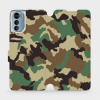 Flipové pouzdro Mobiwear - Motorola Moto E32 - V111P Maskáče (Knížkové flip pouzdro, obal, kryt na mobil Motorola Moto E32 - V111P Maskáče, materiál Umělá kůže + TPU - ochrana 360°, stojánek, silikono