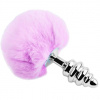 Alive análna zástrčka s chvostom Metal Anal Fluffy Twist Plug Lila S