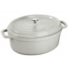 Staub Oválny liatinový hrniec s pokrievkou Cocotte, biela hľuzovka, 33 cm / 6,7 l 11033107