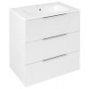Sapho CIRASA umývadlová skrinka 69,8x75x46cm, 3x zásuvka, biela lesk CR731-3030