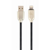 Gembird Premium rubber 8-pin charging and data cable, 2m, black CC-USB2R-AMLM-2M