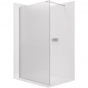 CERANO - Sprchová zástena Walk-in Onyx Cube Ľ/P - 8 mm - hranatá vzpera - chróm, mliečne sklo - 110x200 cm
