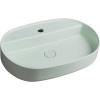 Isvea INFINITY OVAL keramické umývadlo na dosku, 60x40 cm, zelena mint 10NF65060-2T