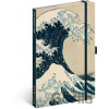 NOTIQUE Notes Katsushika Hokusai, linajkový, 13 x 21 cm