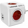 Cubenest Powercube Original USB PD 20W, A+C, 4× zásuvka, bílá/červená, dětská pojistka, uzemnění, max. 16A/250V~3680W PC220RD