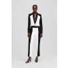 NOHAVICE KARL LAGERFELD COLOUR BLOCK CIGARETTE PANTS WHITE/BLACK