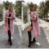 Fashionweek Dámsky dlhý sveter pletený kabát MIA Farba: Ružový, Veľkosť: Universal
