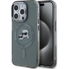Karl Lagerfeld IML K&CH Heads Metal Frame MagSafe Zadní Kryt pro iPhone 15 Pro Black KLHMP15LHLSKCK