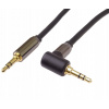 PremiumCord HQ stíněný kabel stereo Jack 3.5mm - Jack 3.5mm zahnutý 90° 3m