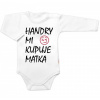 Body dlhý rukáv Handry mi kupuje matka, Baby Nellys, biele, veľ. 50, 50 (0-1m)