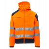 PAYPER SHINE 2.0 FLUO S00235-0090 / Reflexná softshellová bunda s kapucňou - oranžová/navy blue S