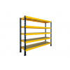 Trestles Nekonečný priemyselný regál 1800x2200x600, 5 políc Farba: žltá a čierna