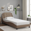 Rám postele s čelem cappuccino 80 x 200 cm umělá kůže Hnědá 3208146