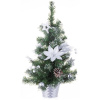 Stromček MagicHome Vianoce, ozdobený, strieborný, kvet, 20 cm