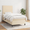 vidaXL Posteľný rám boxspring s matracom krémový 90x190 cm látka - Krémová - 177043-111222