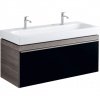 Geberit Citterio - Skrinka pod umývadlo 1200 mm, lesklá čierna/sivohnedý dub 500.566.JJ.1