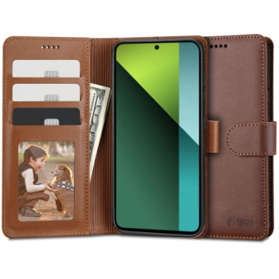 Tech-Protect Wallet knižkové puzdro na Xiaomi Redmi Note 13 Pro 5G / Poco X6 5G, hnedé
