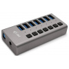 i-tec U3CHARGEHUB7 USB Hub 7 portů USB-A USB 3.0 5 GBit/s šedá I-TEC USB 3.0 Charging HUB 7 Port